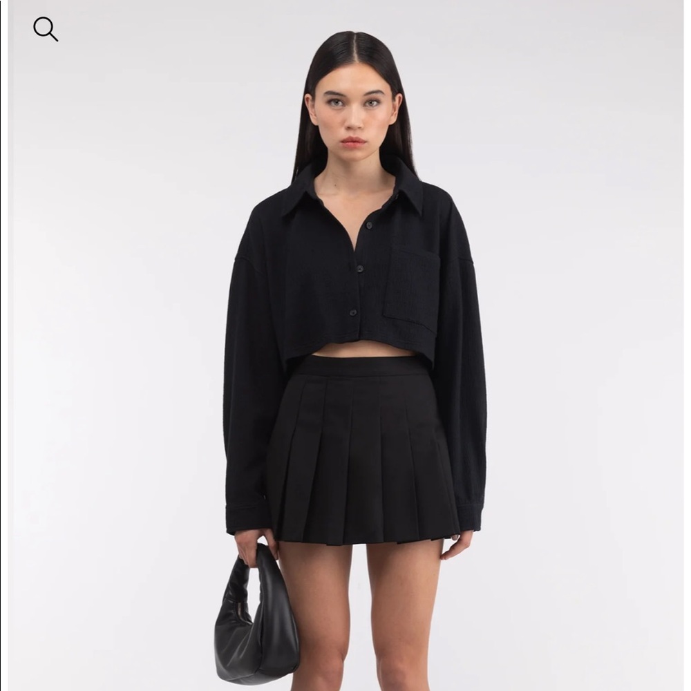 Oak + Fort Cropped Knit Shirt